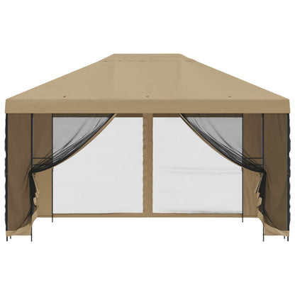 Gazebo da giardino con pareti laterali 4 × 3 m Beige | homemem39