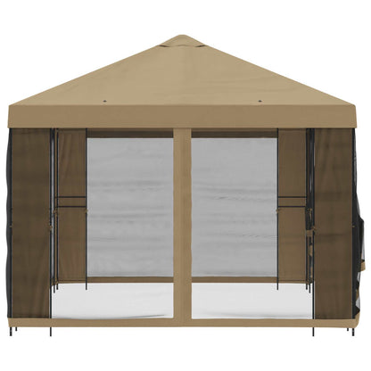 Gazebo da giardino con pareti laterali 4 × 3 m Beige | homemem39