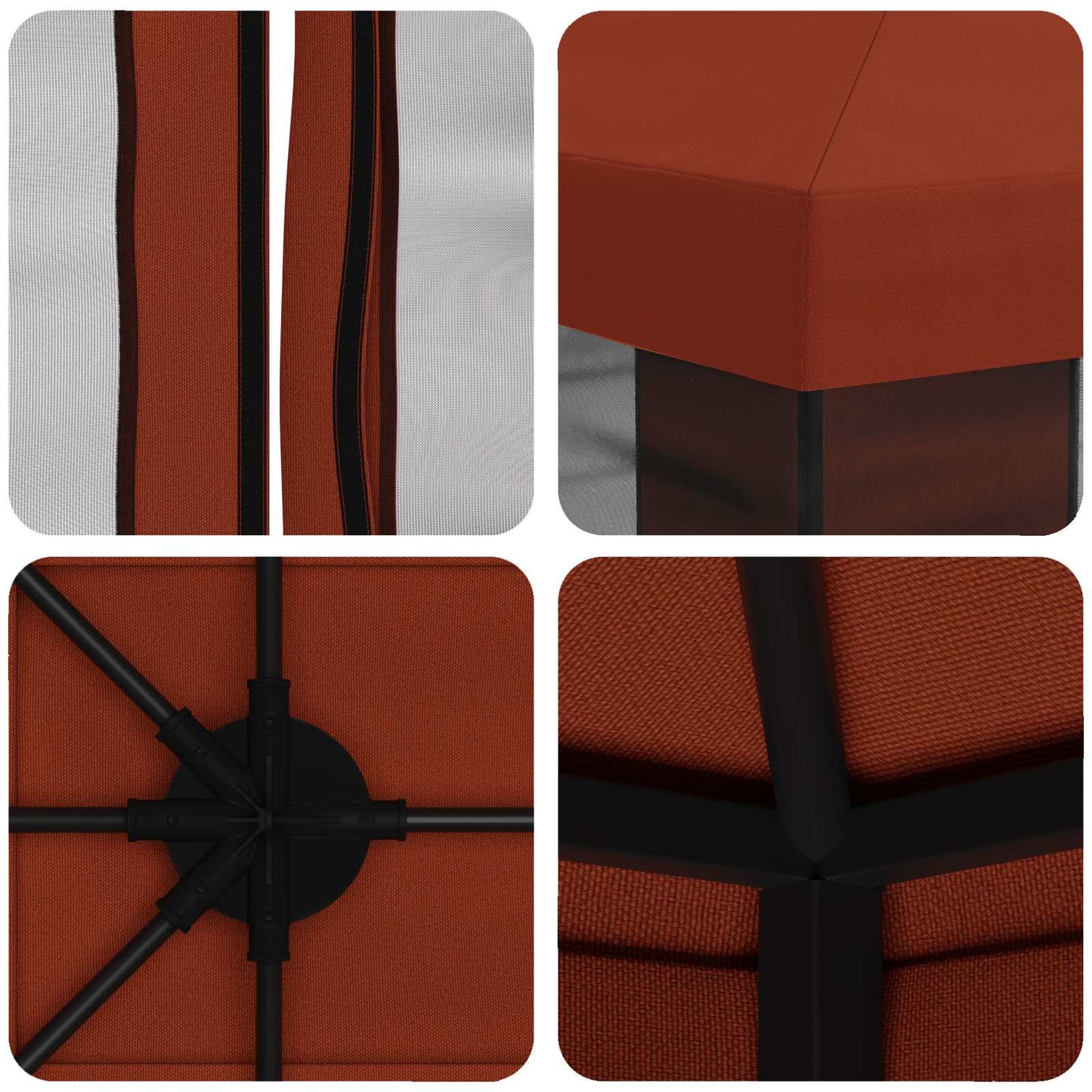 Gazebo con pareti laterali 4 × 3 m Terracotta | homemem39