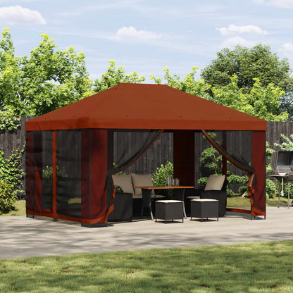 Gazebo con pareti laterali 4 × 3 m Terracotta | homemem39
