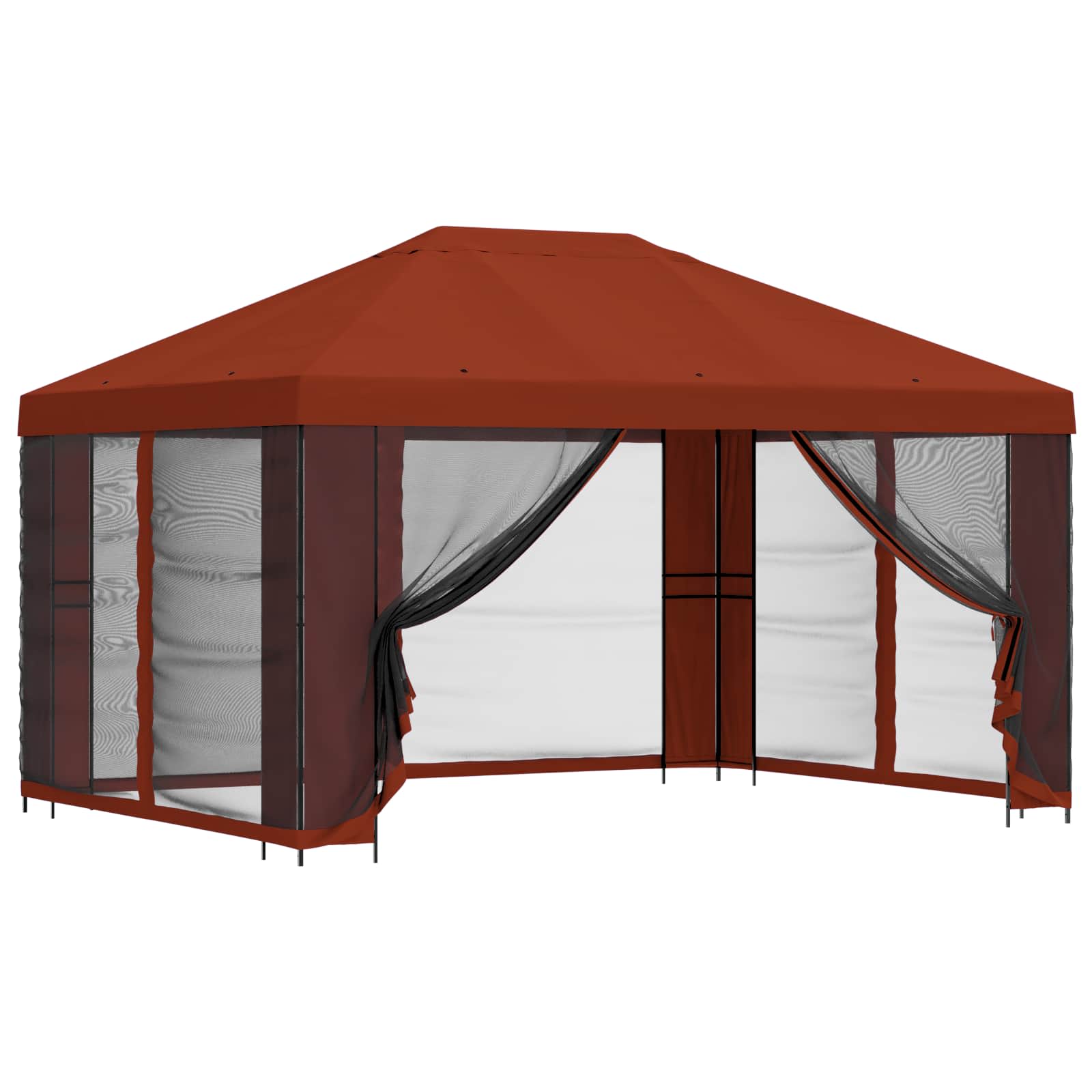 Gazebo con pareti laterali 4 × 3 m Terracotta | homemem39