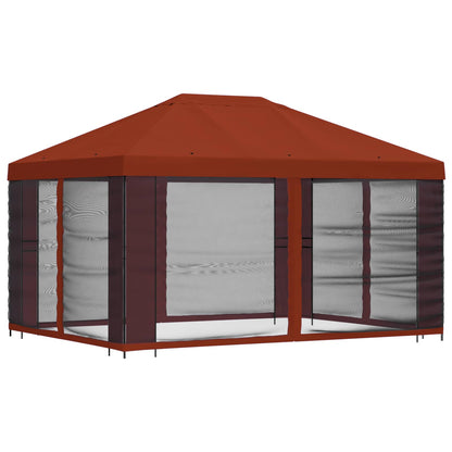 Gazebo con pareti laterali 4 × 3 m Terracotta | homemem39
