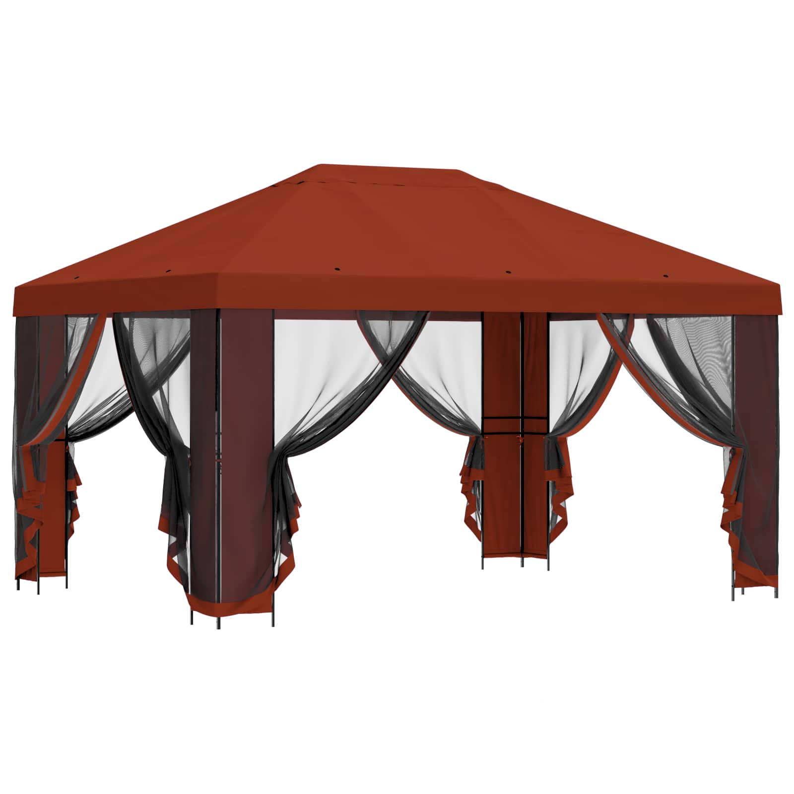 Gazebo con pareti laterali 4 × 3 m Terracotta | homemem39