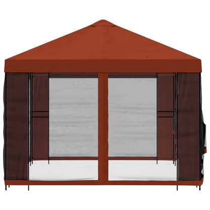 Gazebo con pareti laterali 4 × 3 m Terracotta | homemem39