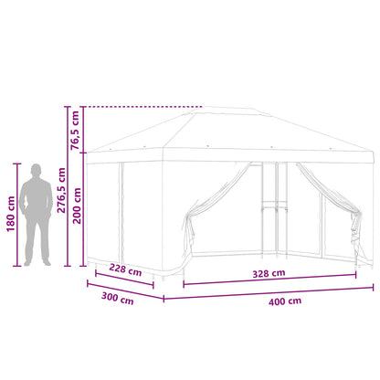Gazebo con pareti laterali 4 × 3 m Terracotta | homemem39