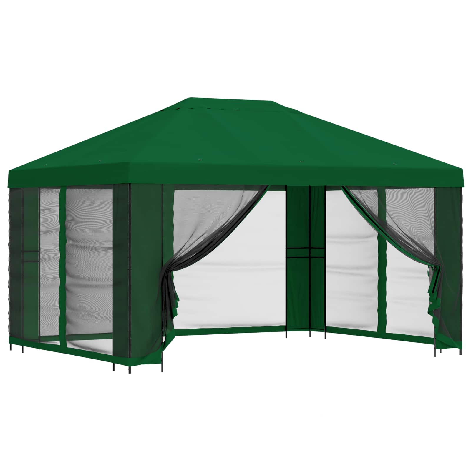 Gazebo da giardino con pareti laterali 4 × 3 m Verde | homemem39
