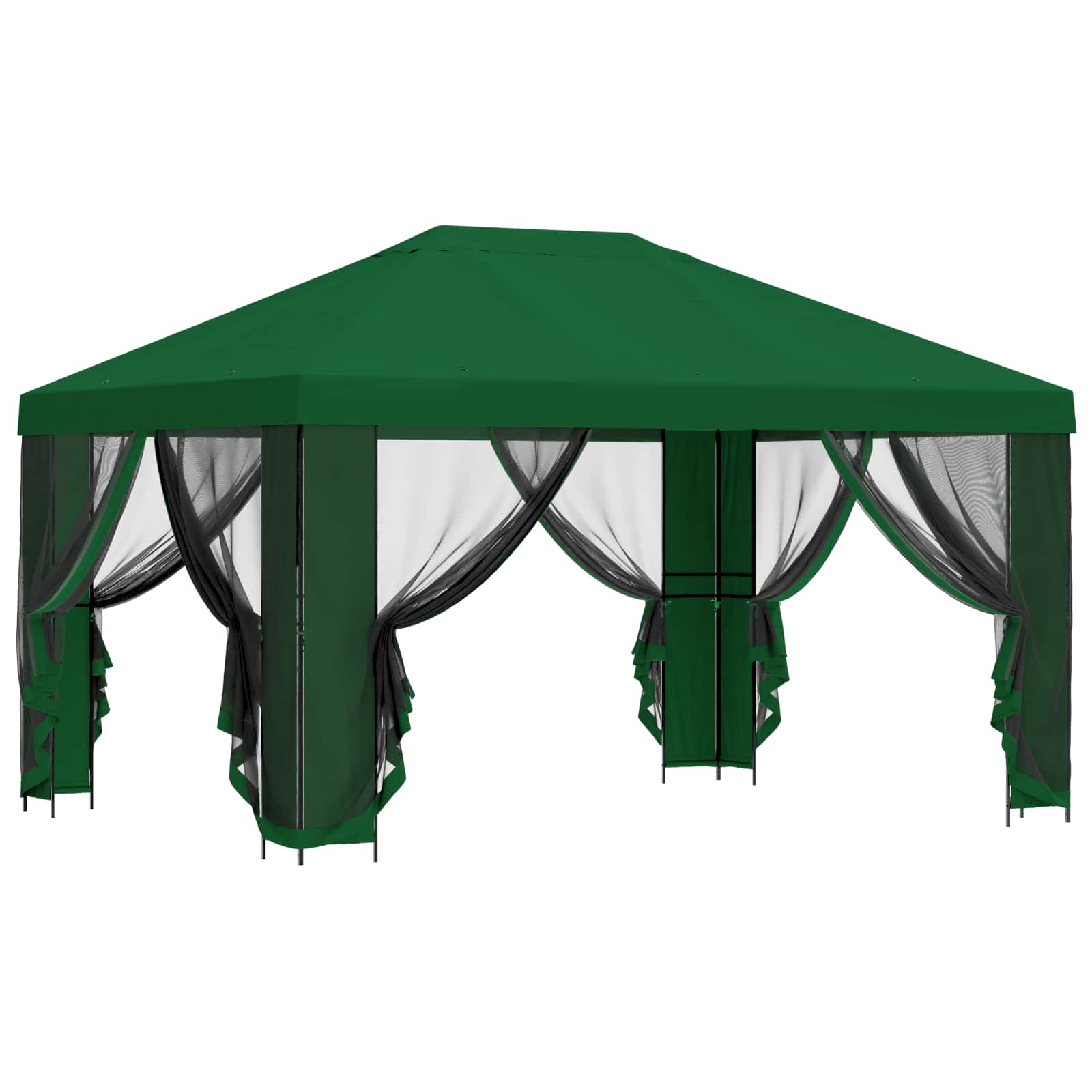 Gazebo da giardino con pareti laterali 4 × 3 m Verde | homemem39