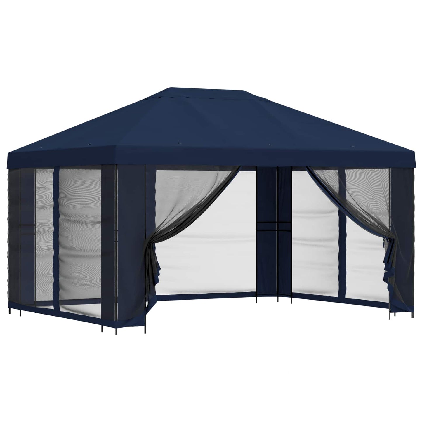 Gazebo da giardino con pareti laterali 4 × 3 m Blu | homemem39