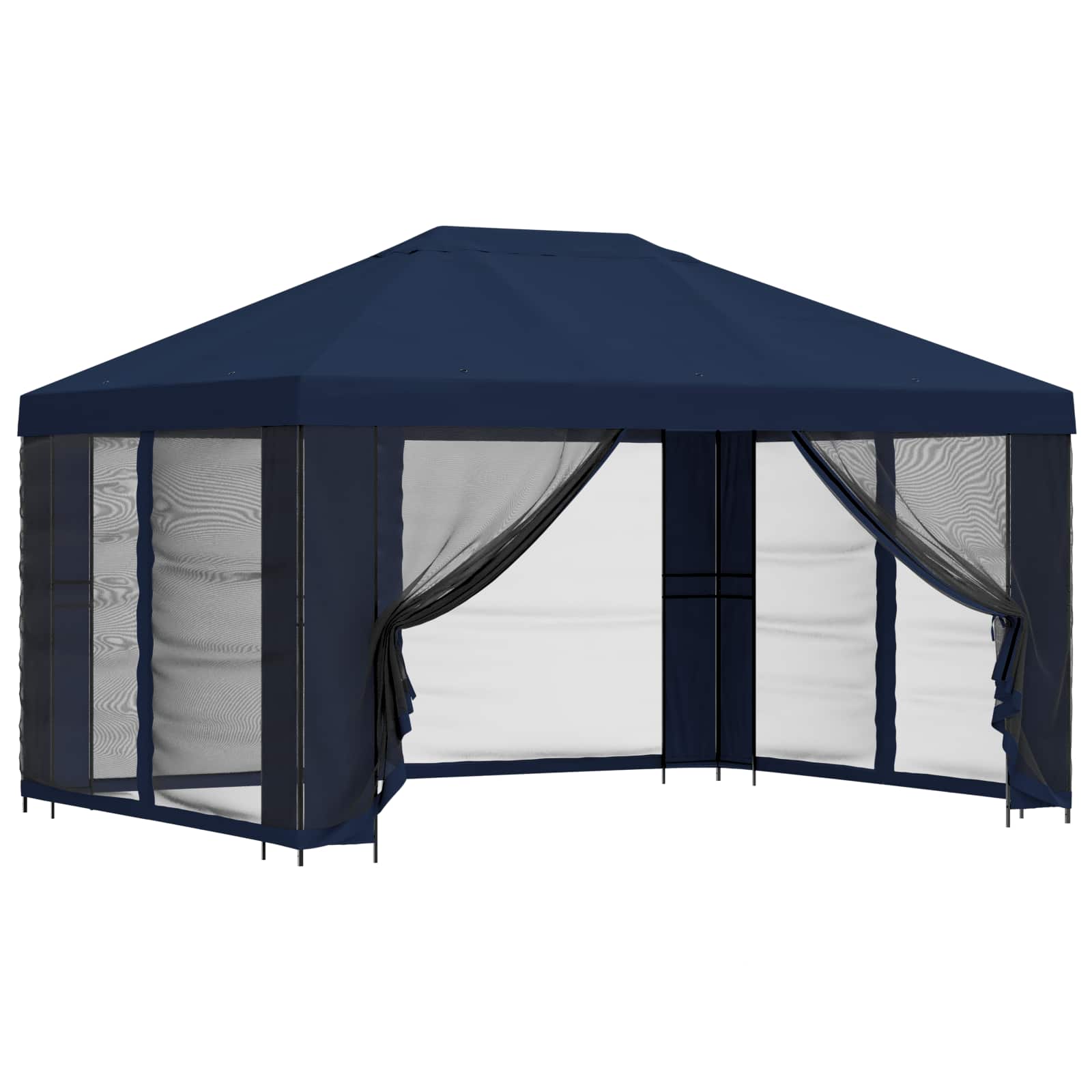 Gazebo da giardino con pareti laterali 4 × 3 m Blu | homemem39
