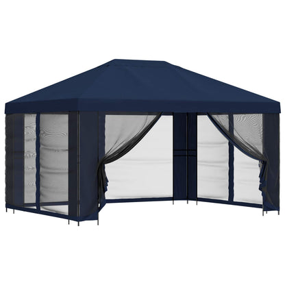 Gazebo da giardino con pareti laterali 4 × 3 m Blu | homemem39