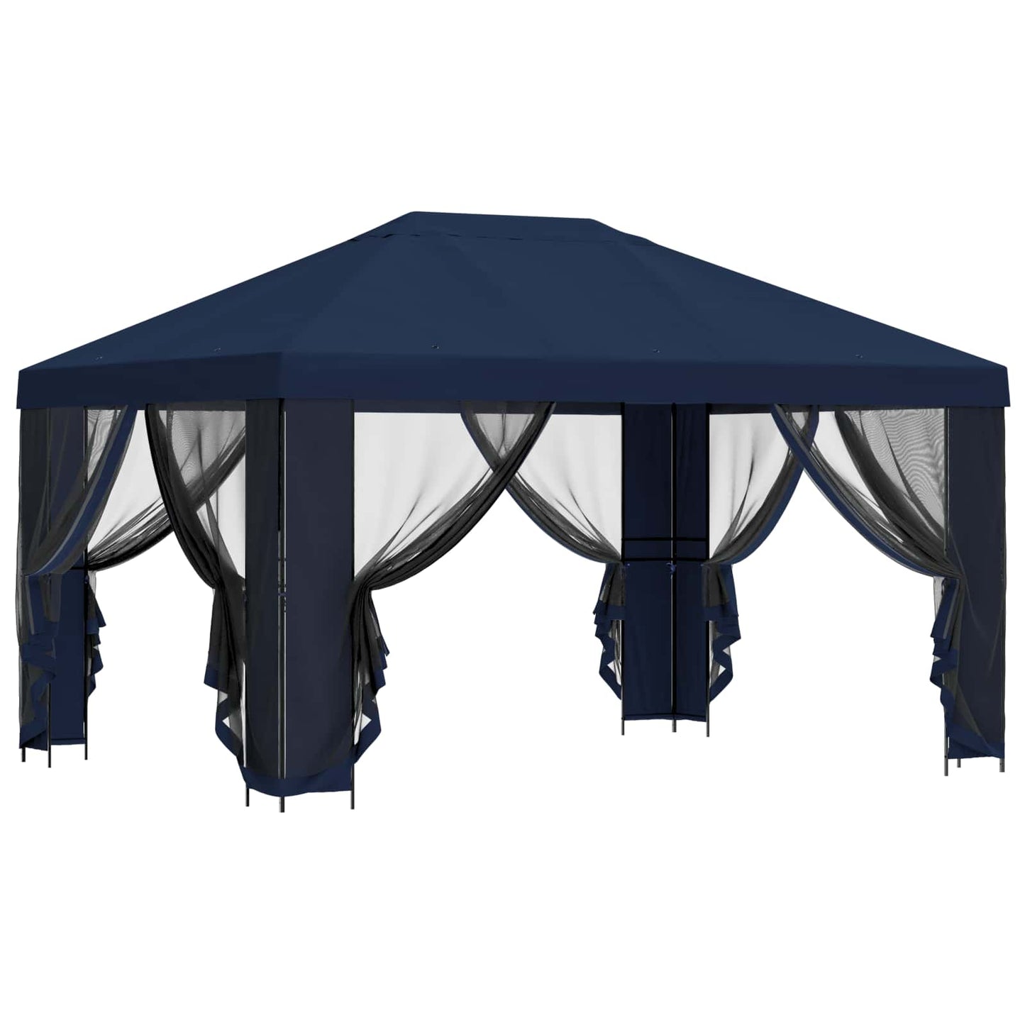 Gazebo da giardino con pareti laterali 4 × 3 m Blu | homemem39