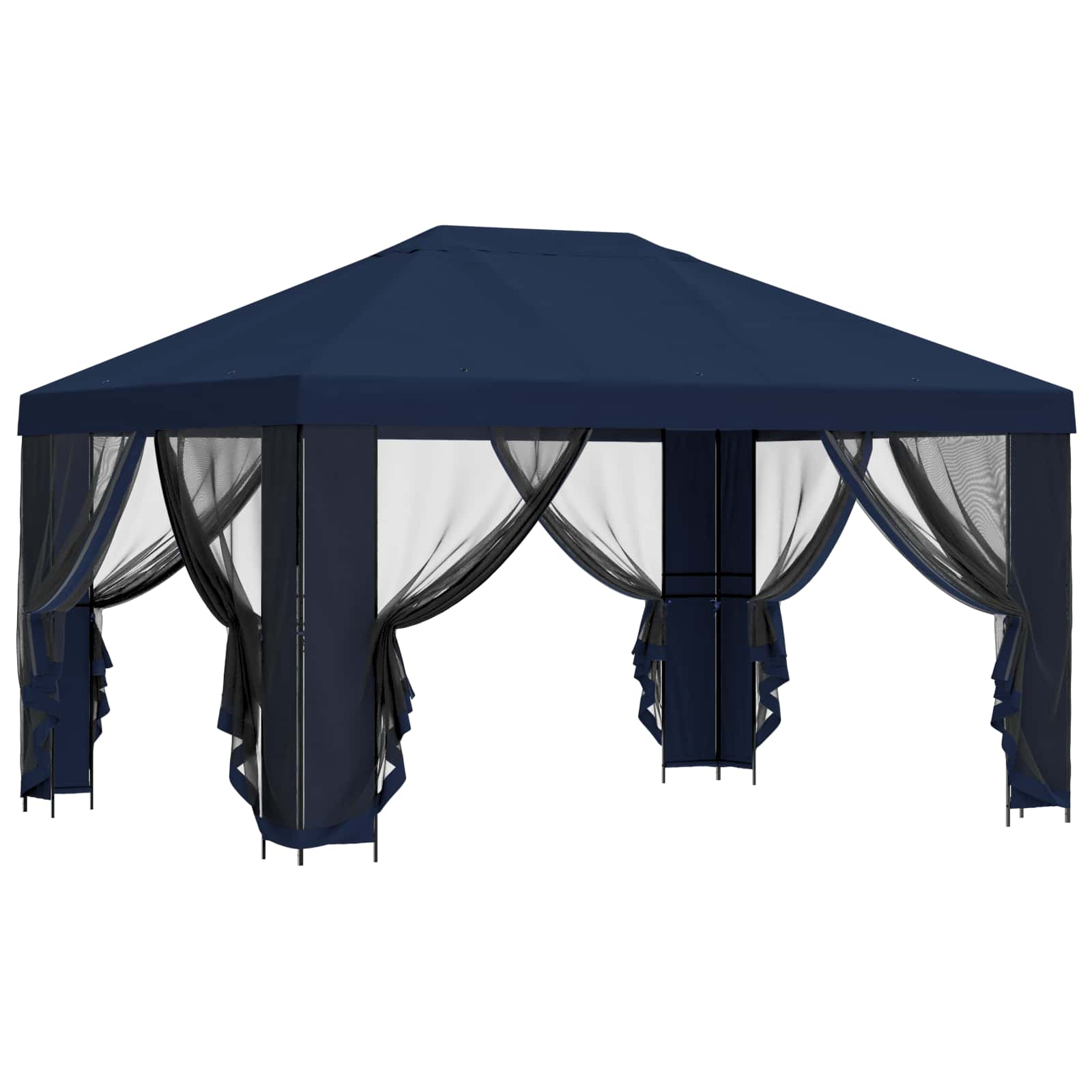 Gazebo da giardino con pareti laterali 4 × 3 m Blu | homemem39
