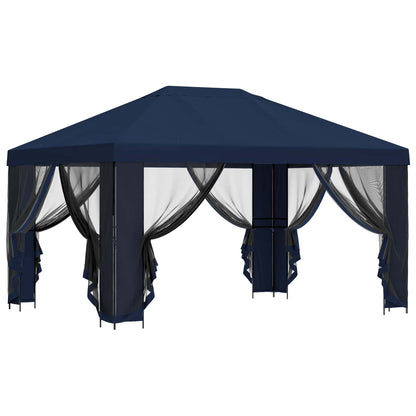 Gazebo da giardino con pareti laterali 4 × 3 m Blu | homemem39