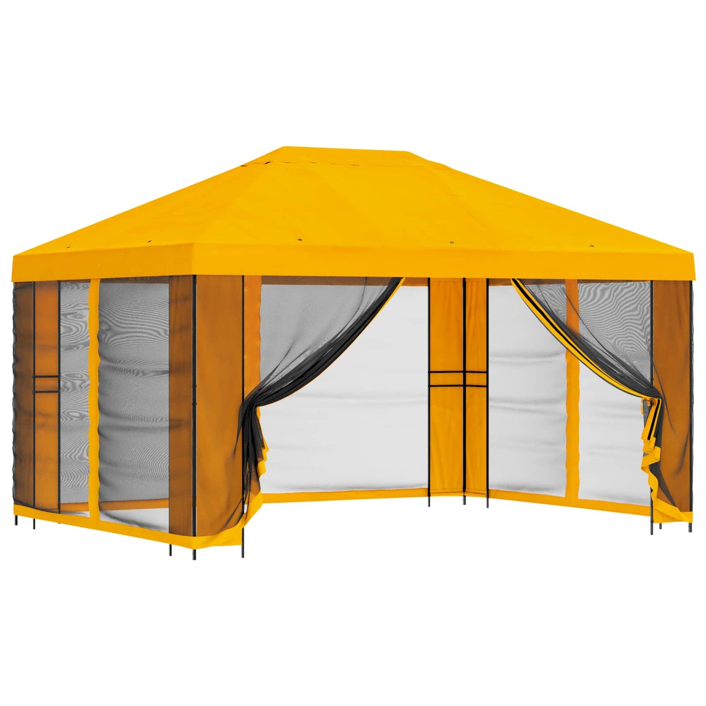 Gazebo da giardino con pareti laterali 4 × 3 m Giallo | homemem39