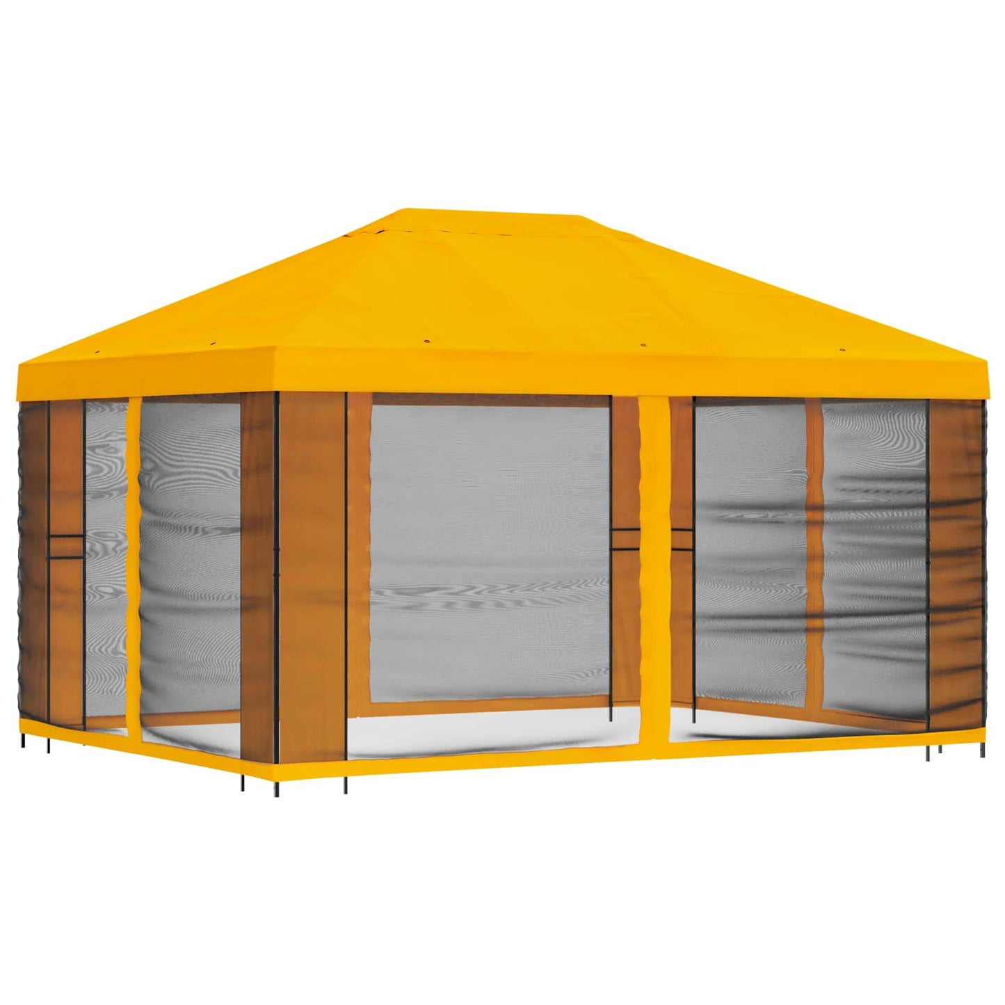 Gazebo da giardino con pareti laterali 4 × 3 m Giallo | homemem39