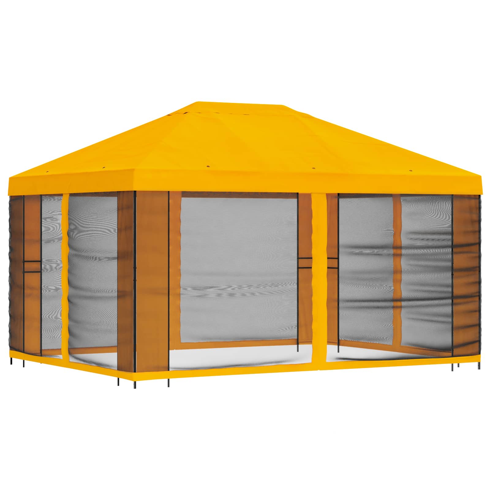 Gazebo da giardino con pareti laterali 4 × 3 m Giallo | homemem39