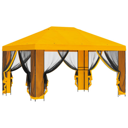 Gazebo da giardino con pareti laterali 4 × 3 m Giallo | homemem39