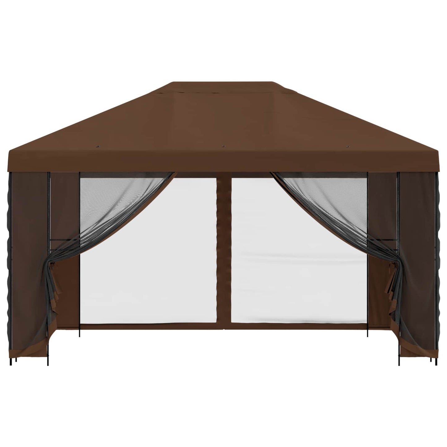Gazebo da giardino con pareti laterali 4 × 3 m Marrone | homemem39
