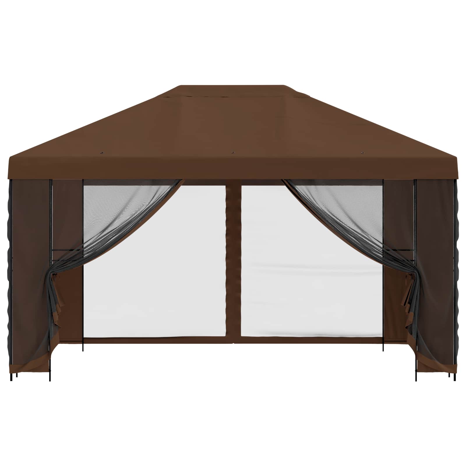 Gazebo da giardino con pareti laterali 4 × 3 m Marrone | homemem39