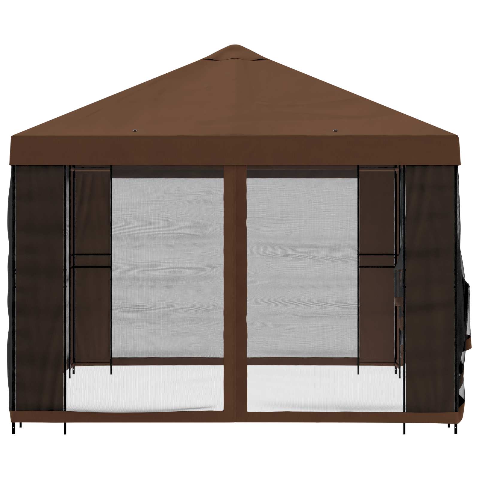 Gazebo da giardino con pareti laterali 4 × 3 m Marrone | homemem39