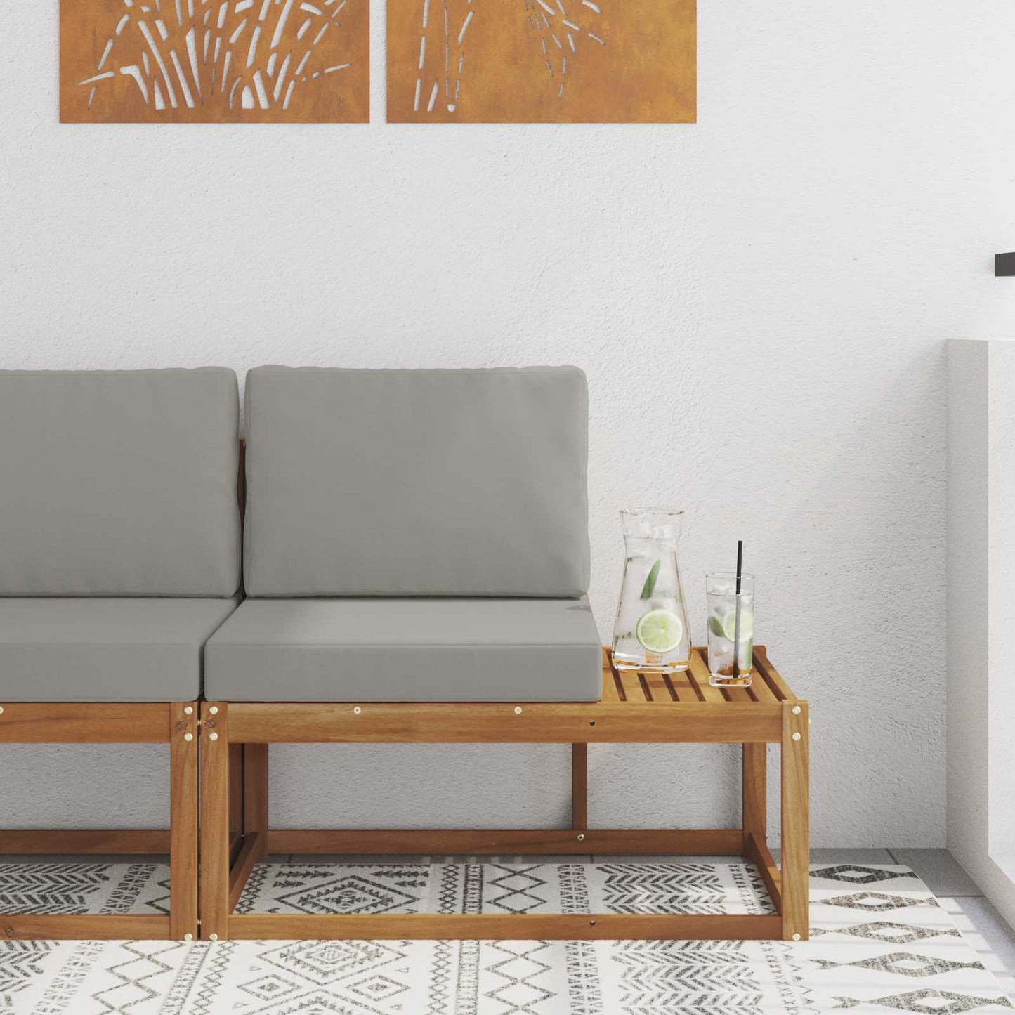 Divano da Esterno con cuscino Naturale 91 x 63 x 73 cm | homemem39