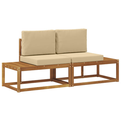 Divano da Esterno con cuscino 2 Pezzo Naturale e Beige | homemem39