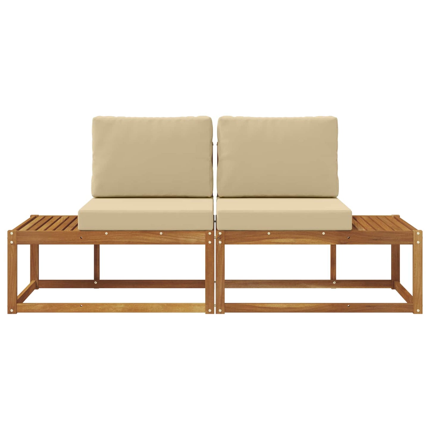 Divano da Esterno con cuscino 2 Pezzo Naturale e Beige | homemem39