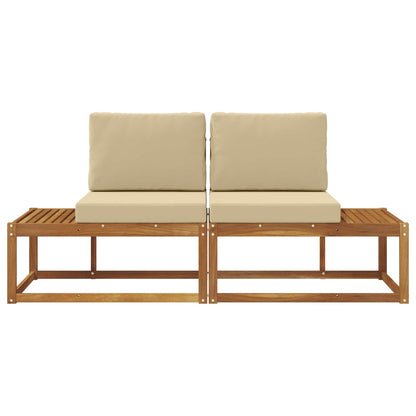 Divano da Esterno con cuscino 2 Pezzo Naturale e Beige | homemem39
