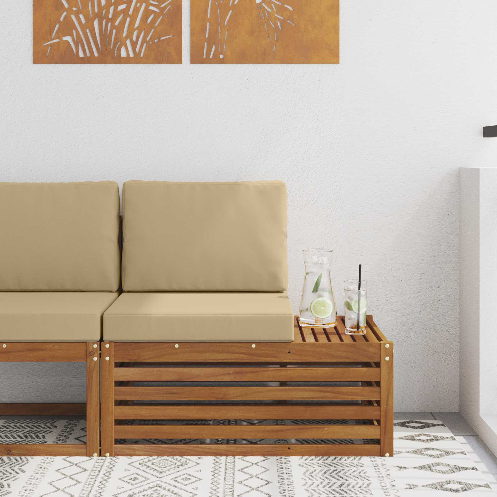 Divano Esterno Finale con cuscino Naturale 91 x 63 x 73 cm | homemem39