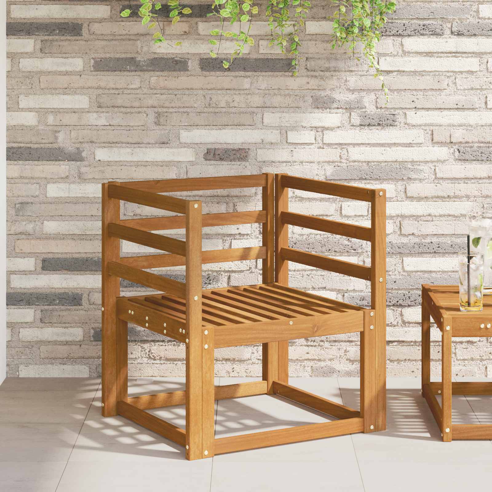 Bracciolo 2 pcs Naturale 59 x 4 x 73 cm | homemem39