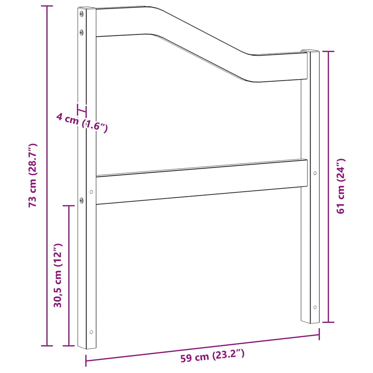Bracciolo 2 pcs Naturale 59 x 4 x 73 cm | homemem39