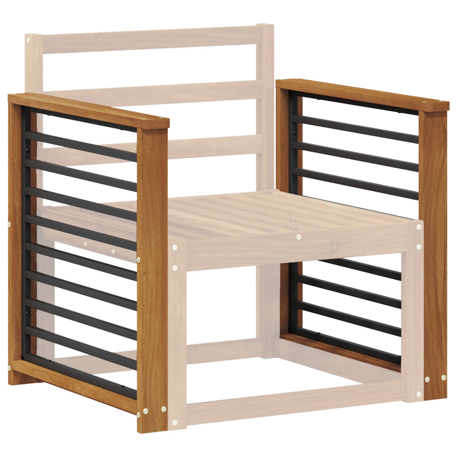 Bracciolo 2 pcs Naturale 60 x 6 x 61 cm | homemem39