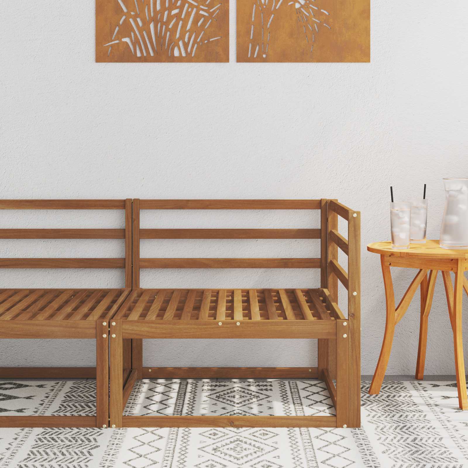 Divano Angolare da Esterno Naturale 83 x 83 x 73 cm | homemem39