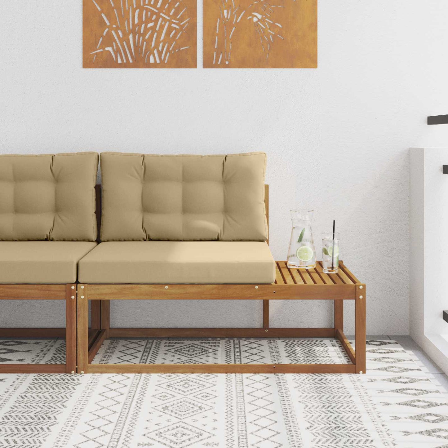 Divano Esterno Finale con cuscino Naturale 115 x 83 x 73 cm | homemem39