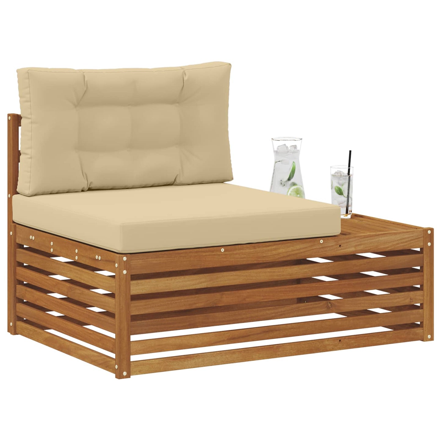 Divano Esterno Finale 3 Pezzo Naturale e Beige 115 x 83 x 73 cm