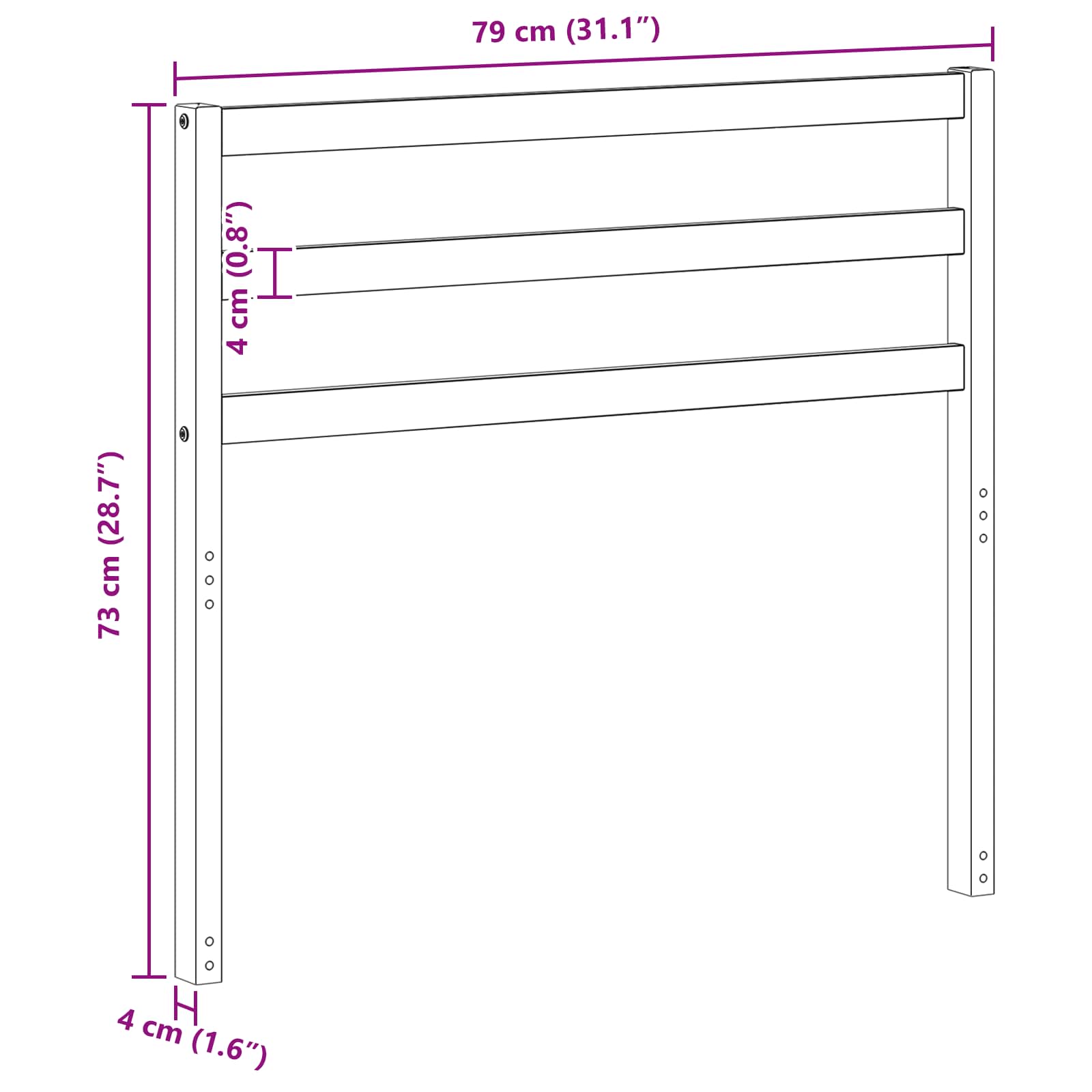 Schienale Marrone 79 x 4 x 73 cm Legno multistrato | homemem39