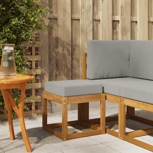 Panca Sgabello Grigio Naturale e Chiaro 43 x 43 x 37 cm | homemem39