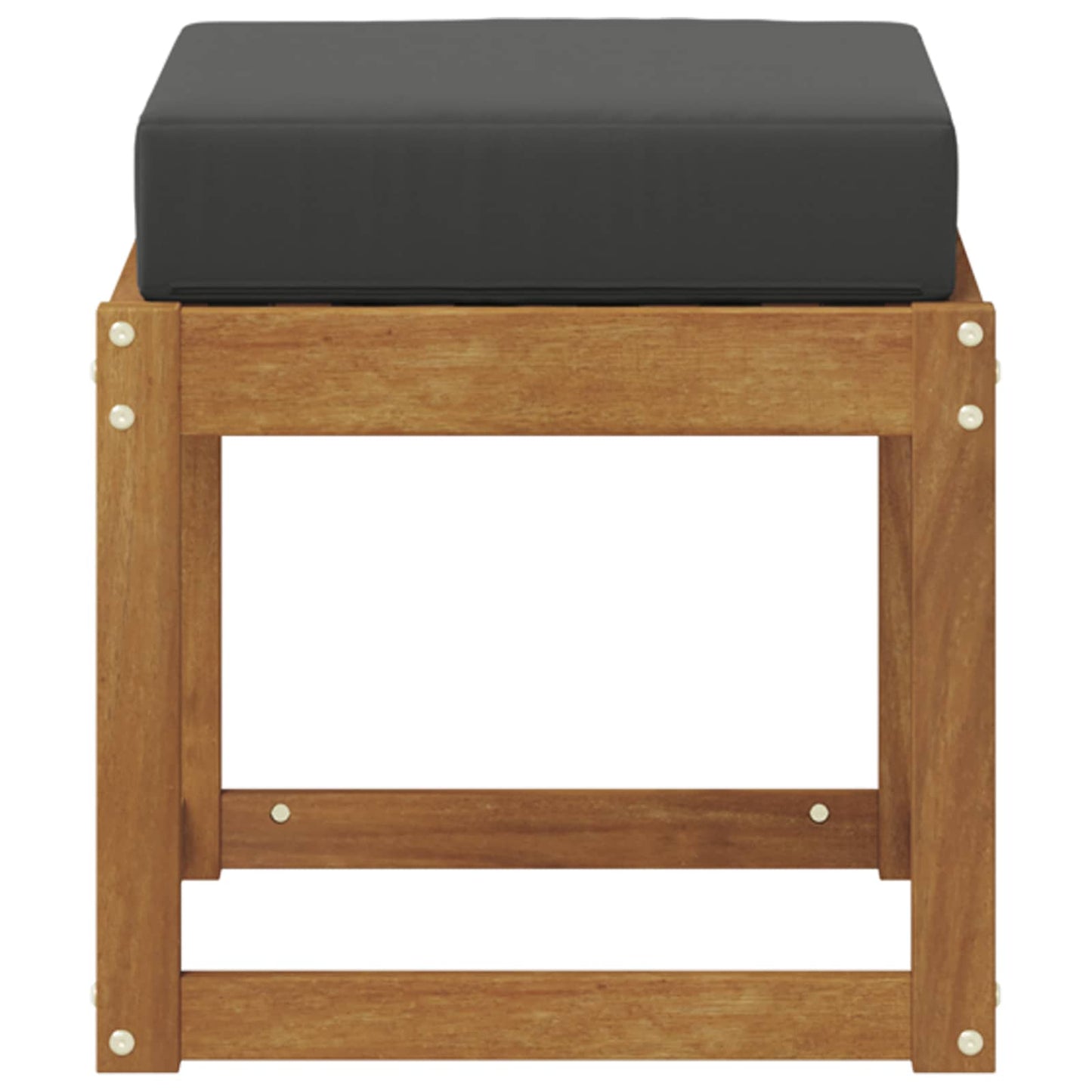 Panca Sgabello con cuscino Naturale e Antracite 43 x 43 x 37 cm | homemem39