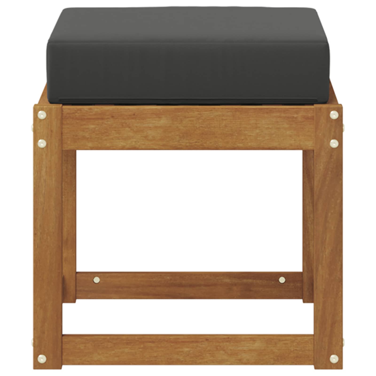 Panca Sgabello con cuscino Naturale e Antracite 43 x 43 x 37 cm | homemem39