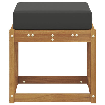 Panca Sgabello con cuscino Naturale e Antracite 43 x 43 x 37 cm | homemem39