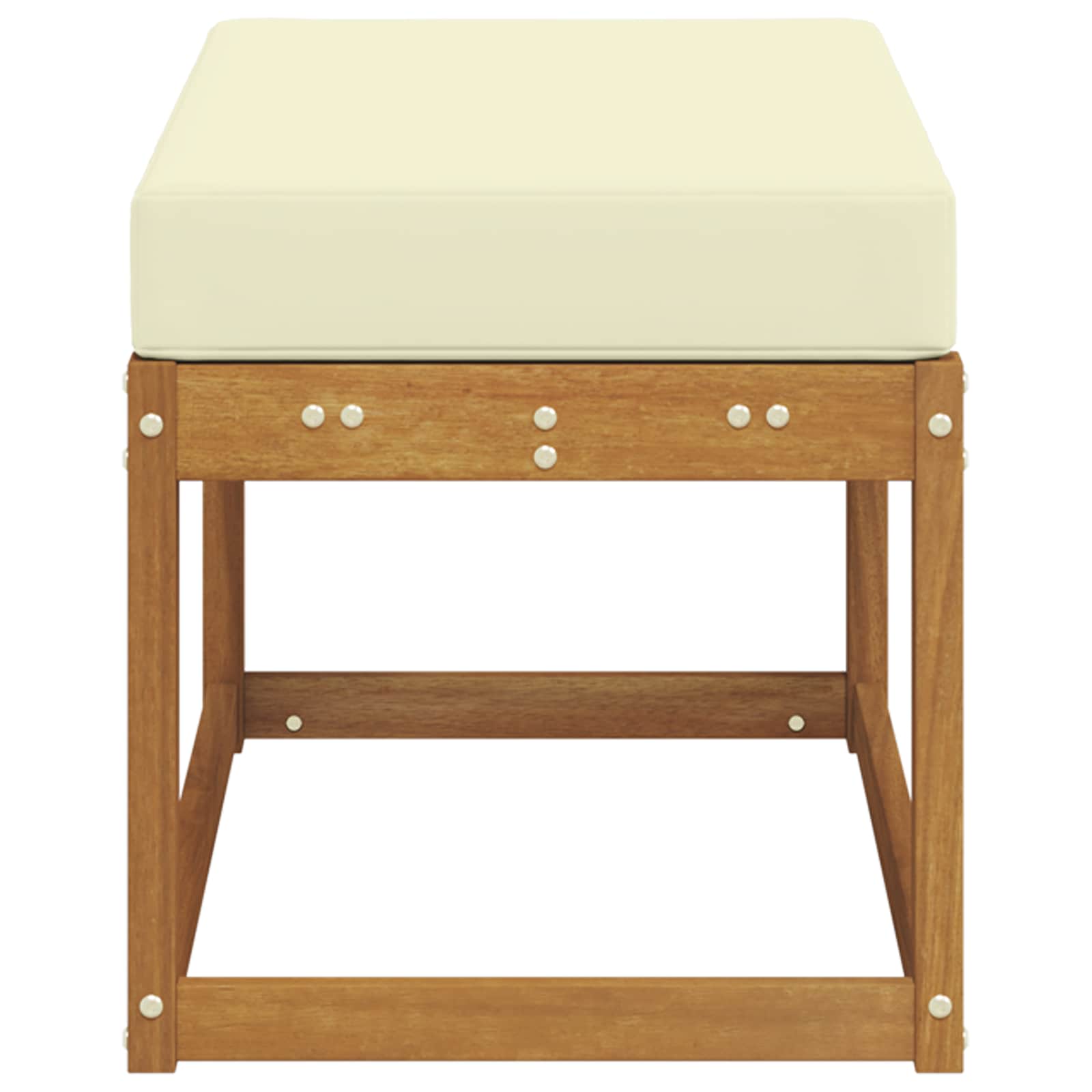 Panca da giardino con cuscino Naturale e Crema 79 x 43 x 37 cm | homemem39