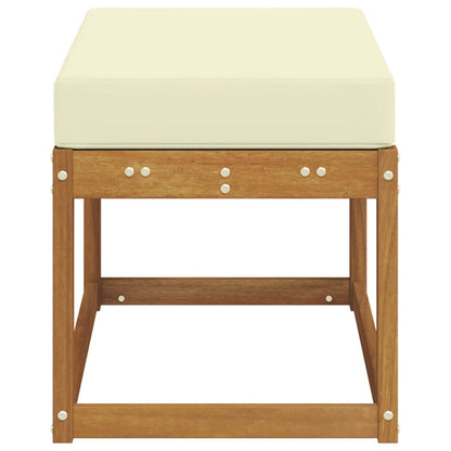 Panca da giardino con cuscino Naturale e Crema 79 x 43 x 37 cm | homemem39