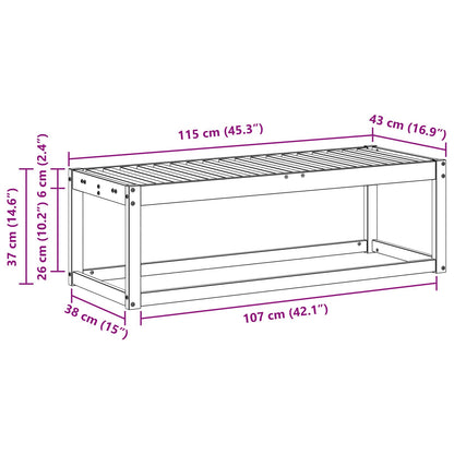 Panca da esterno Naturale 115 x 43 x 37 cm | homemem39