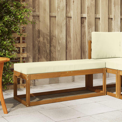 Panca da giardino con cuscino Naturale e Crema 115 x 43 x 45 cm | homemem39