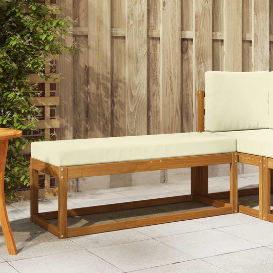 Panca da giardino con cuscino Naturale e Crema 115 x 43 x 45 cm | homemem39