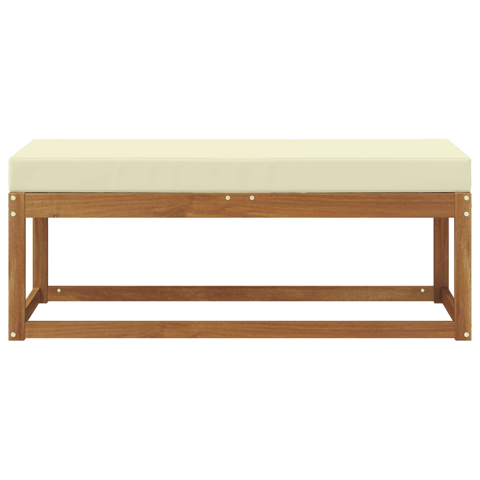 Panca da giardino con cuscino Naturale e Crema 115 x 43 x 45 cm | homemem39
