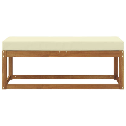 Panca da giardino con cuscino Naturale e Crema 115 x 43 x 45 cm | homemem39