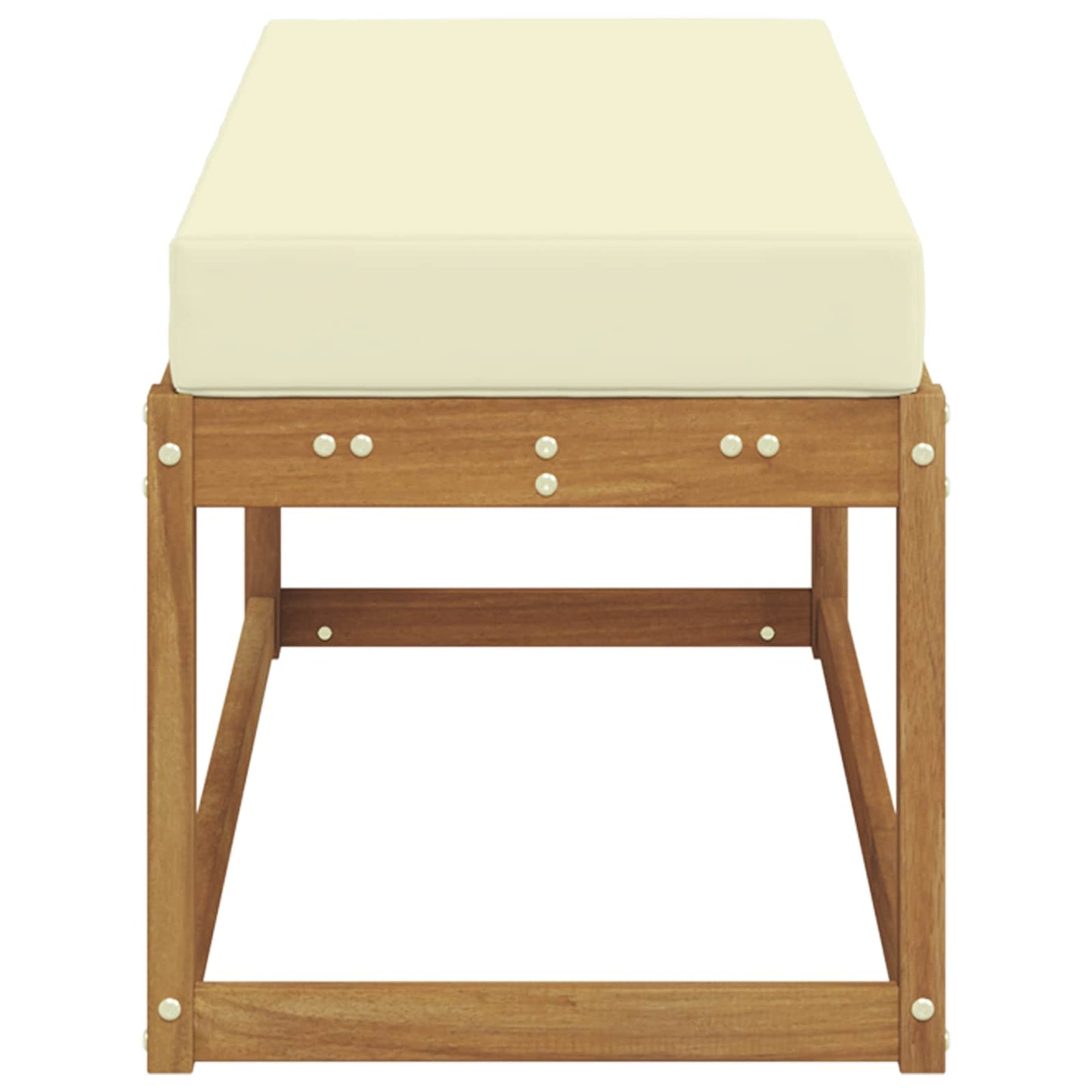 Panca da giardino con cuscino Naturale e Crema 115 x 43 x 45 cm | homemem39