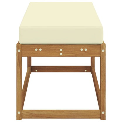 Panca da giardino con cuscino Naturale e Crema 115 x 43 x 45 cm | homemem39