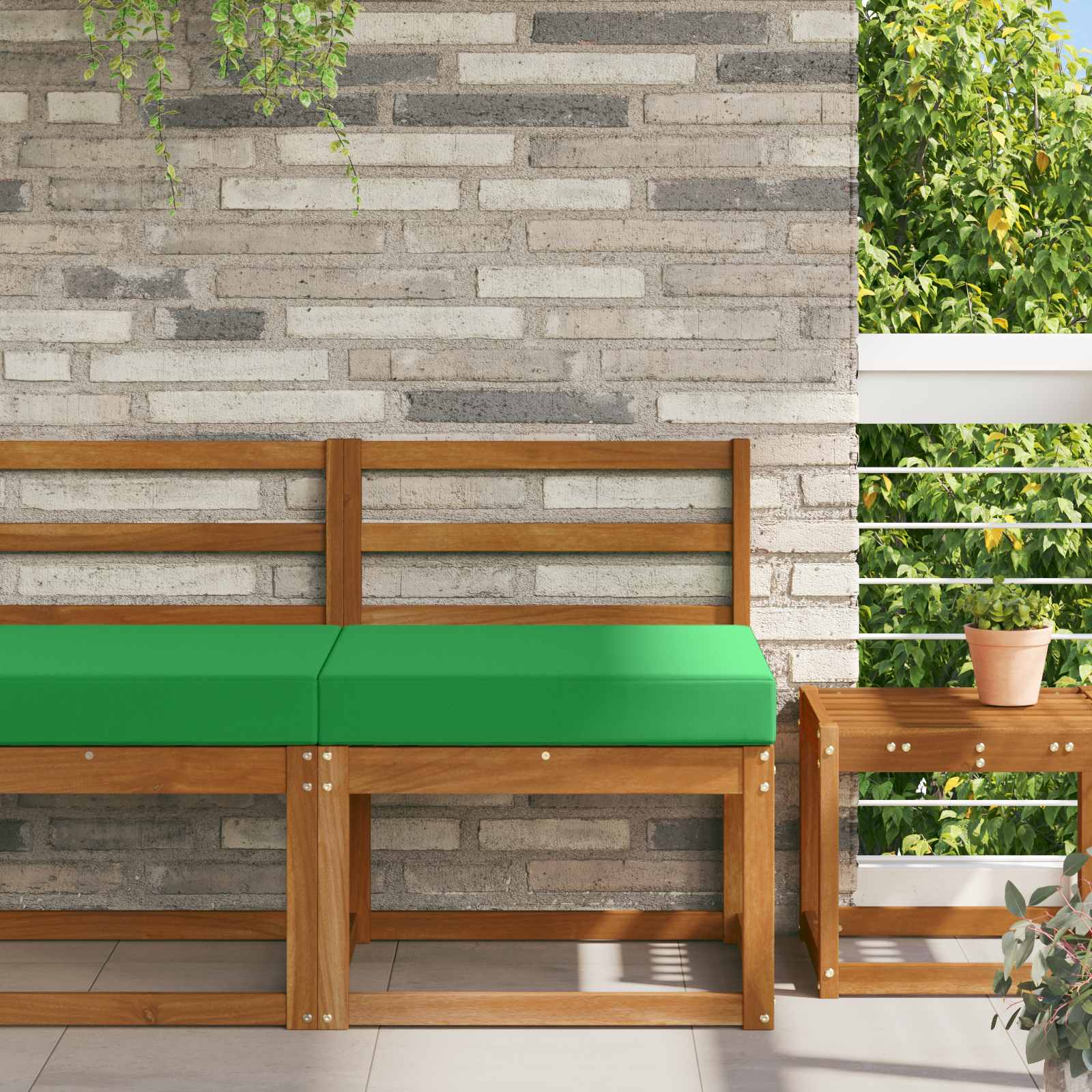 Cuscino per divano da esterno Verde 60 x 60 x 8 cm Poliestere | homemem39